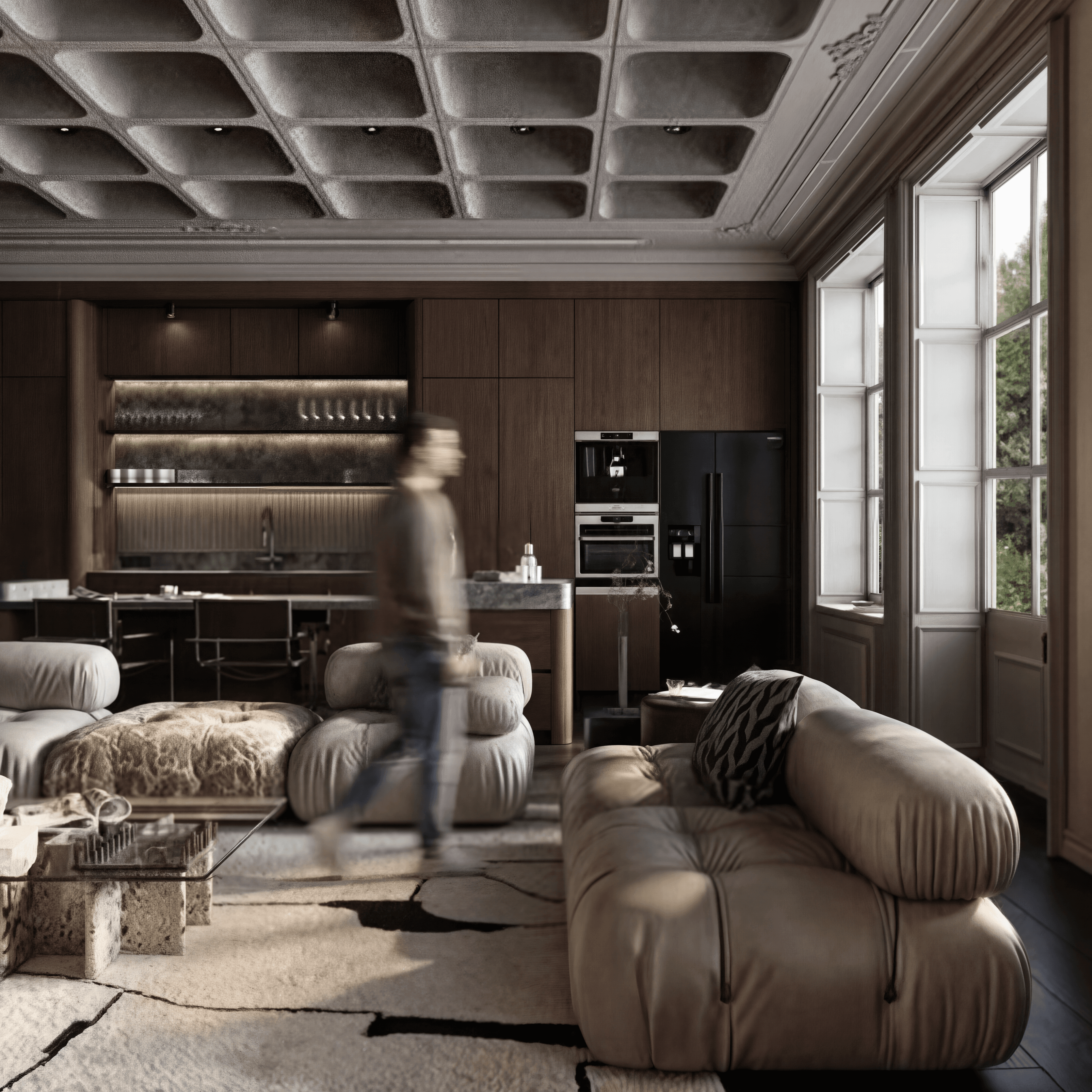 Villa zemin katı için 3D kat planı örneği