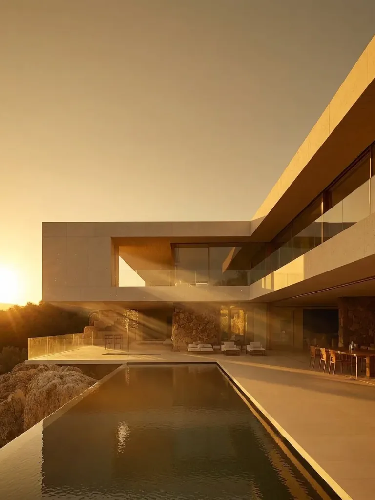 The same frame generated in golden-hour light